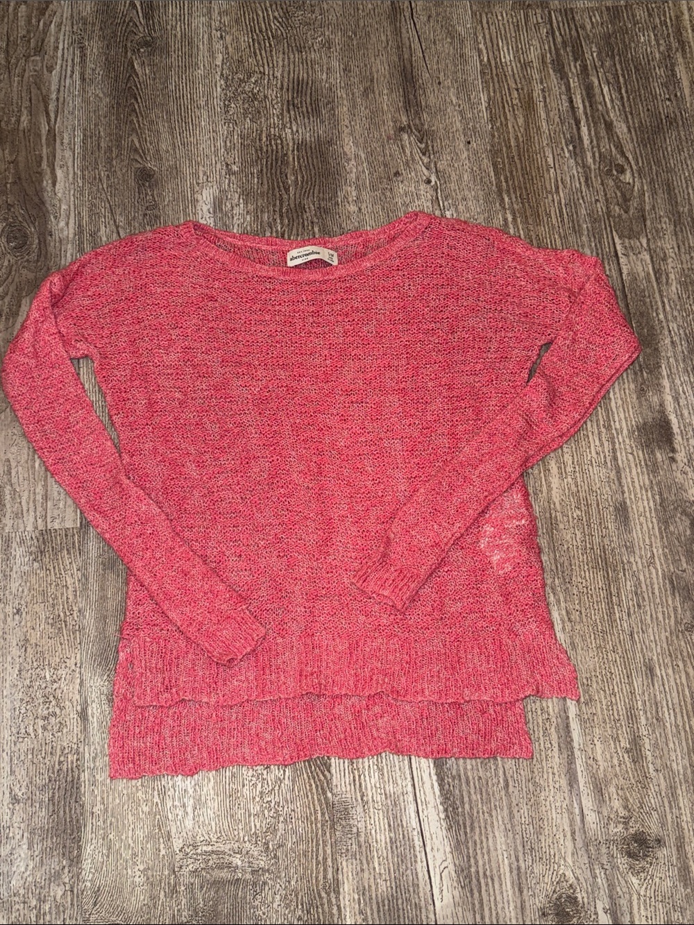 Abercrombie & Fitch Heathered Coral Crewneck Sweater